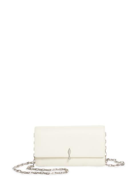 Christian Louboutin Christian Louboutin Bettina Leather Wallet on a Chain in Suzuran/Silver at Nordstrom