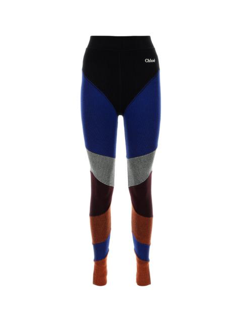 Chloé Multicolor stretch wool blend leggings