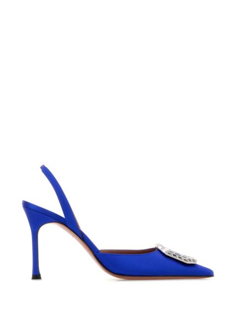 Amina Muaddi Amina Muaddi Women Electric Blue Satin Camelia Pumps