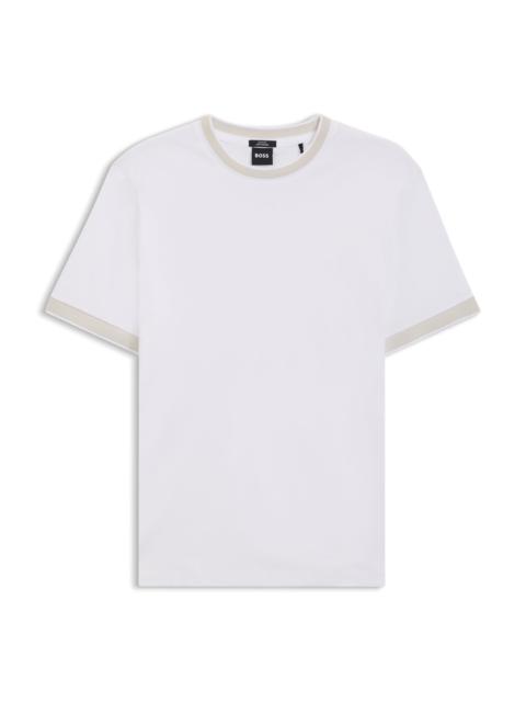 BOSS SLIM-FIT SHIRT IN DOBBY COTTON WITH CONTRAST TRIMS