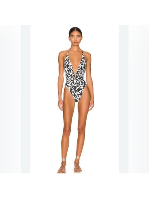 Other Designers New! MAAJI Spot Butterfly‎ Safari Plunge One Piece Reversible Black White Medium