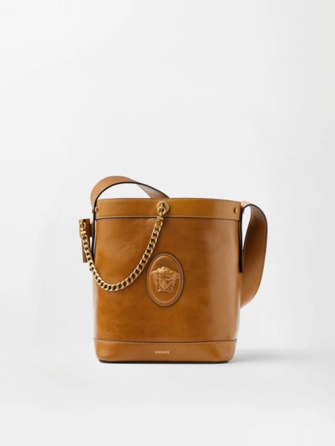 VERSACE Pivot Small Leather Bucket Bag