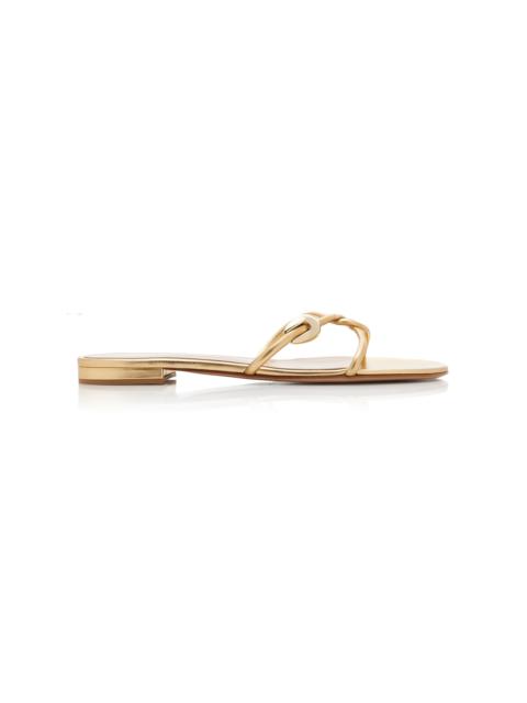 Gianvito Rossi Metallic Leather Sandals gold
