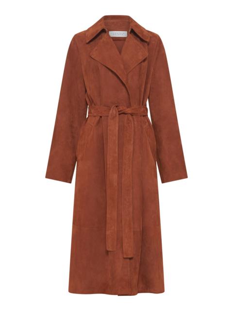 GABRIELA HEARST Lyra Trench Coat in Cognac Suede