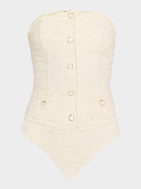 SIMKHAI Natalie Strapless One-Piece Swimsuit