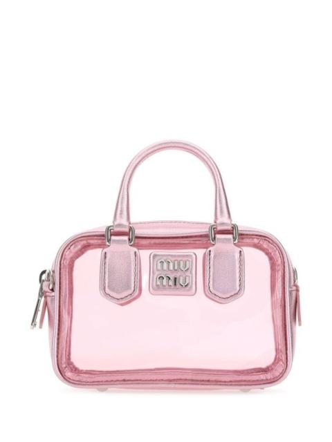 Miu Miu Woman Pink Leather And Pvc Mini Handbag