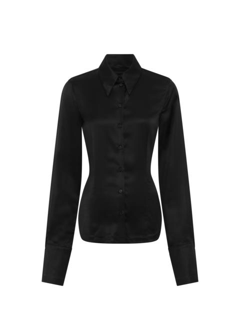 Marine Serre Wrapped Satin SS Fitted Shirt