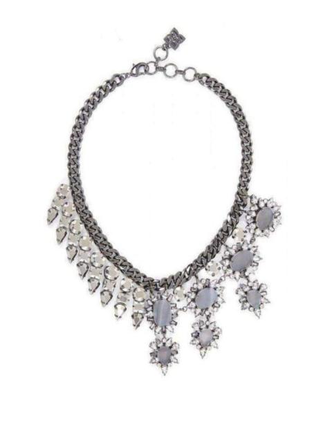 Other Designers Half Gemstone Spiked Necklace