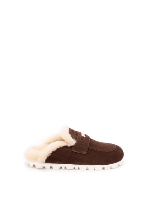Miu Miu Miu Miu Women Suede And Shearling Mules
