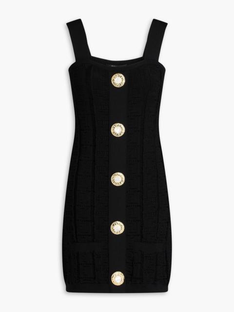 Balmain Embellished crochet-knit mini dress