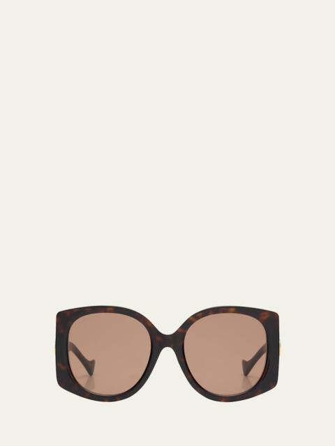 GUCCI Raised Interlocking GG Acetate Butterfly Sunglasses