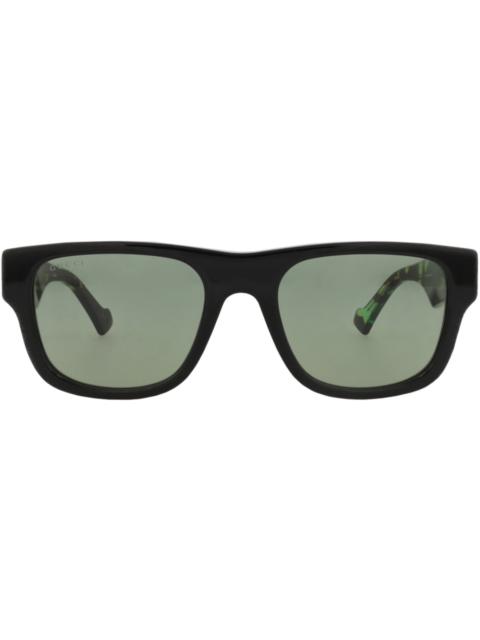GUCCI Gucci Square-Frame Recycled Acetate Sunglasses Black Havana Green (GG1427S-30014475-005)