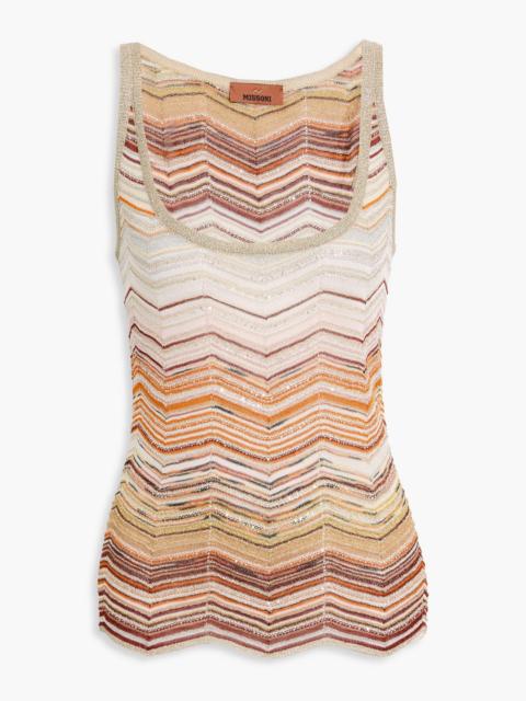 Missoni Metallic sequin-embellished crochet-knit tank