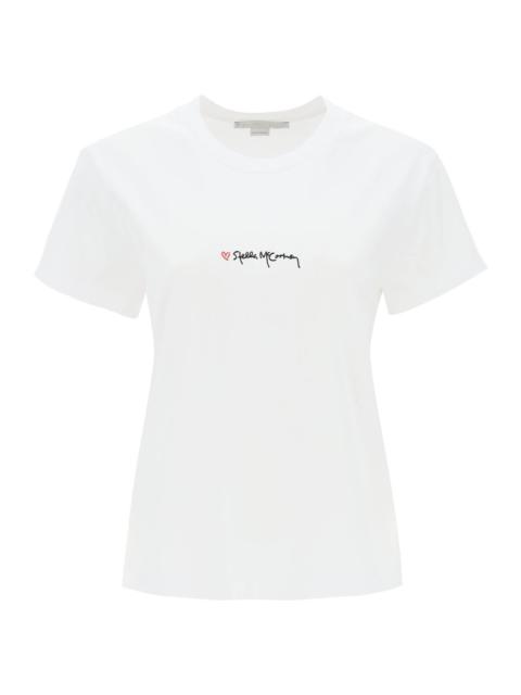 Stella Mc Cartney T Shirt With Embroidered Signature