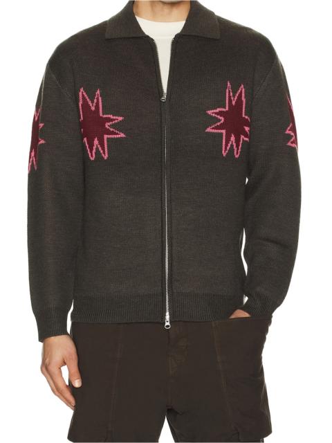 Metalwood Studio Kiki Zip Knit Long Sleeve Polo