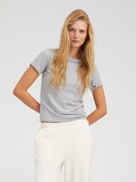 SPRWMN HEATHER GREY COTTON JERSEY BABY TEE