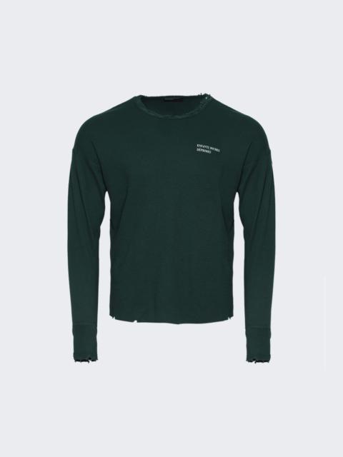 Enfants Riches Déprimés Classic Logo Distressed Thermal Long Sleeve Forest Green