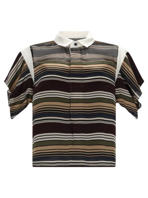 sacai HORIZONTAL STRIPE SHIRT WITH CONTRASTING COLLAR