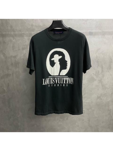 Louis Vuitton Louis Vuitton 2023 Short-Sleeve Knit Top with Black Portrait and Logo Pattern