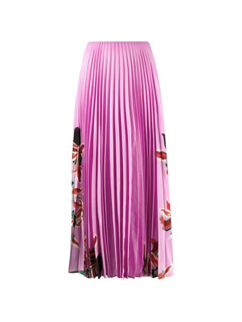 Valentino Valentino Garavani Floral Print Pleated Skirt