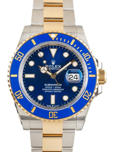 ROLEX Pre-Owned Rolex Submariner Blue Dial Ref 126613LB Oyster Band