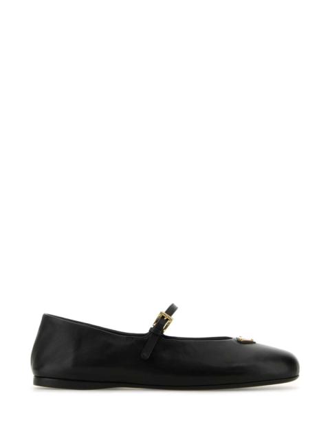 Prada Prada Women Black Nappa Leather Ballerinas