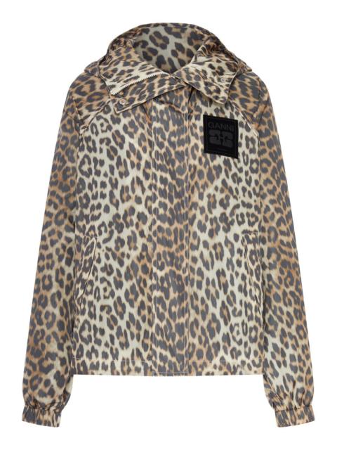 GANNI Ganni Women Nylon Jacket With Leopard Print