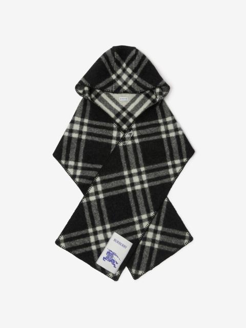 Burberry Check Wool Hooded Scarf