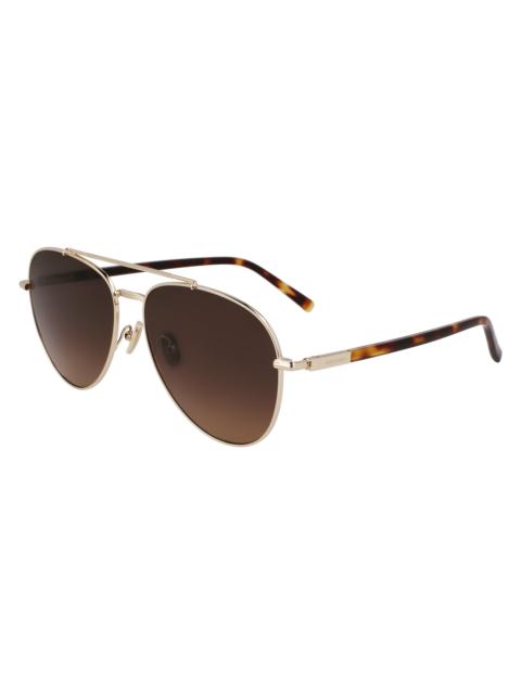 FERRAGAMO Ferragamo Brown Gradient Pilot Men's Sunglasses SF316S 745 61