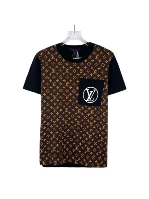 Louis Vuitton Louis Vuitton Color-Blocked Logo Monogram All-Over Print Cotton Crew Neck Short Sleeve T-Shirt
