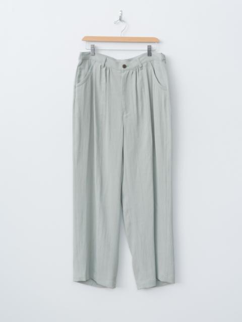 YOKE Linen Acetate Front Gather Wide Trousers - Mist Green