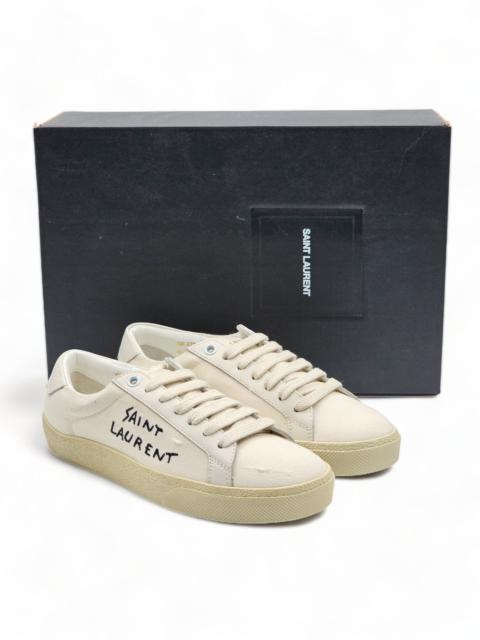 Saint Laurent distressed classic Court canvas sneakers