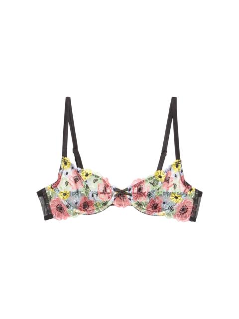 Fleur du Mal Azalea Embroidered Bra black
