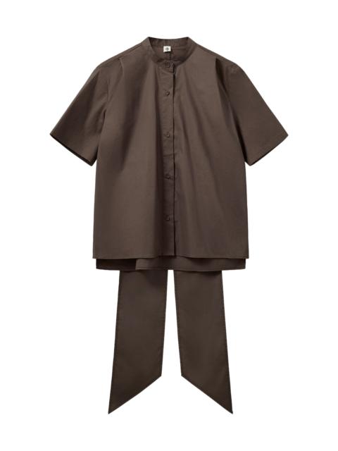 The Garment Cyprus Cotton-Blend Scarf Shirt brown