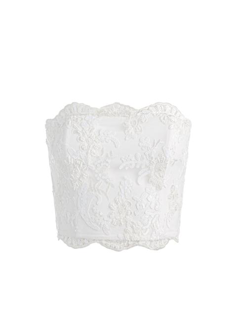 Alice + Olivia CERESI EMBELLISHED LACE BANDEAU TOP