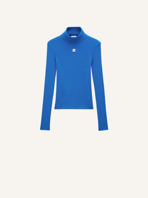 courrèges REEDITION RIB KNIT MOCKNECK SWEATER
