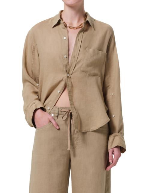 Citizens of Humanity Citizens of Humanity Kayla Button-Up Linen Shirt in Gobi at Nordstrom