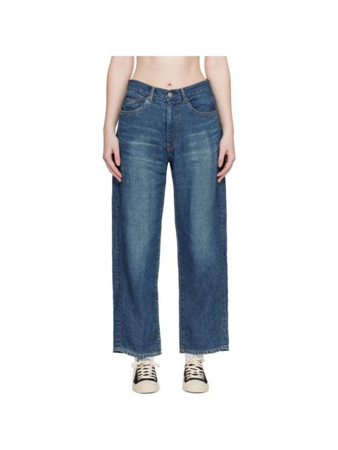 UNDERCOVER Blue Zipper Linen Jeans