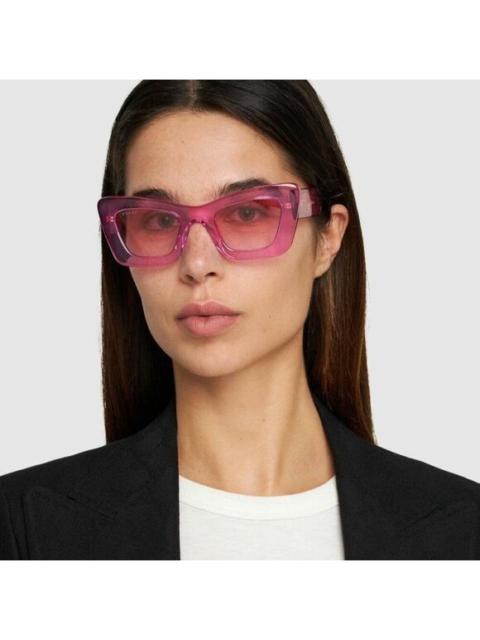 GUCCI Gucci Women Sunglasses Transparent Pink Gradient Butterfly GG1552S 003 NEW
