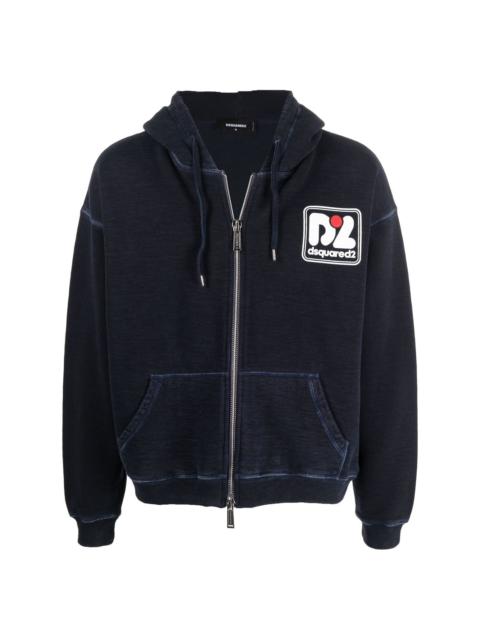DSQUARED2 logo-print zip-up hoodie