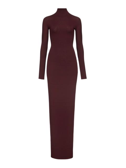 Alaïa Ruched Back Georgette Maxi Dress purple