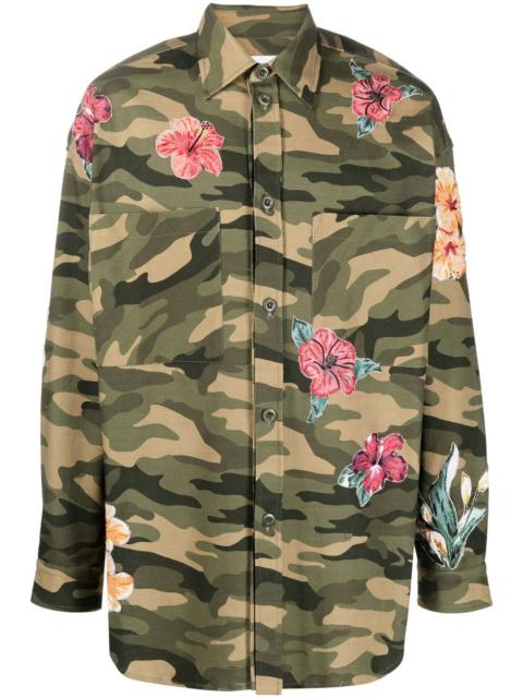 floral camouflage-print shirt