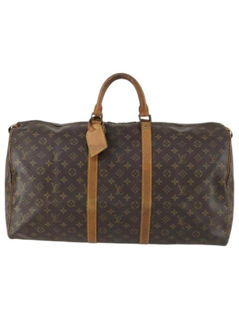 Louis Vuitton Keepall leather travel bag