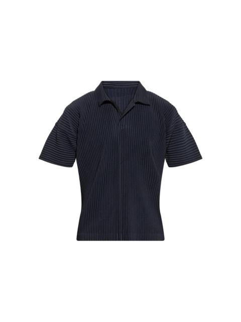 ISSEY MIYAKE SS25 PLEATED POLO SHIRT - NAVY