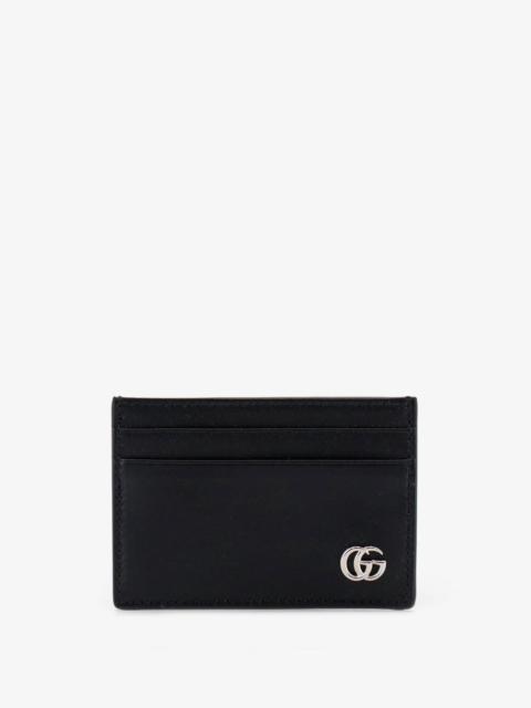 GUCCI Gucci GG Marmont Leather Card Holder Black