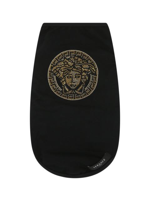 VERSACE Black stretch cotton dog t-shirt
