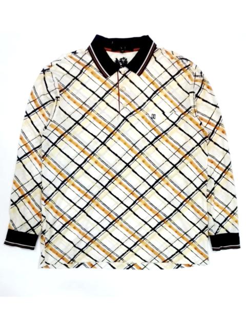 Other Designers Designer - RARE! VTG DAKS GOLF DIAMOND NOVACHECK SILKY POLO SHIRT
