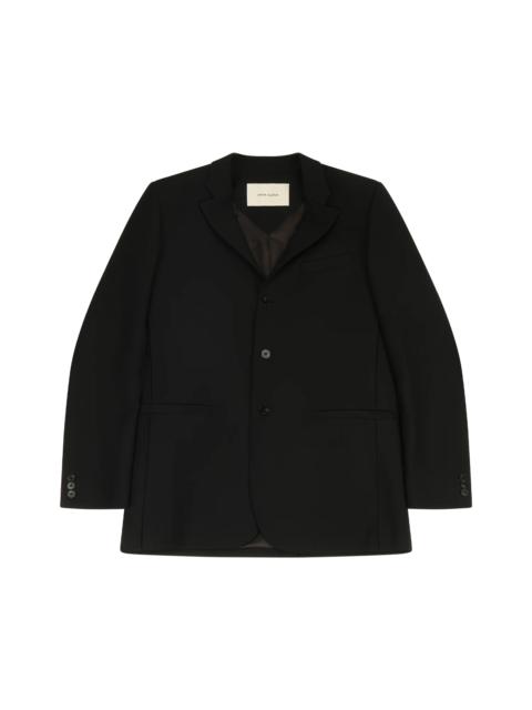 entire studios SIMPLE BREASTED BLAZER BLACK LINEN