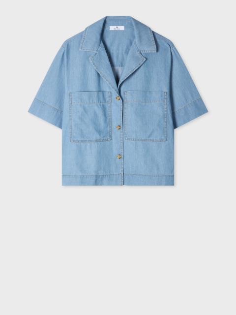 Paul Smith Women's Chambray Patch-Pocket Short Sleeve Shirt