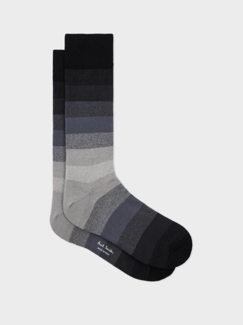 Paul Smith Black Cotton-Blend Ombre Stripe Socks